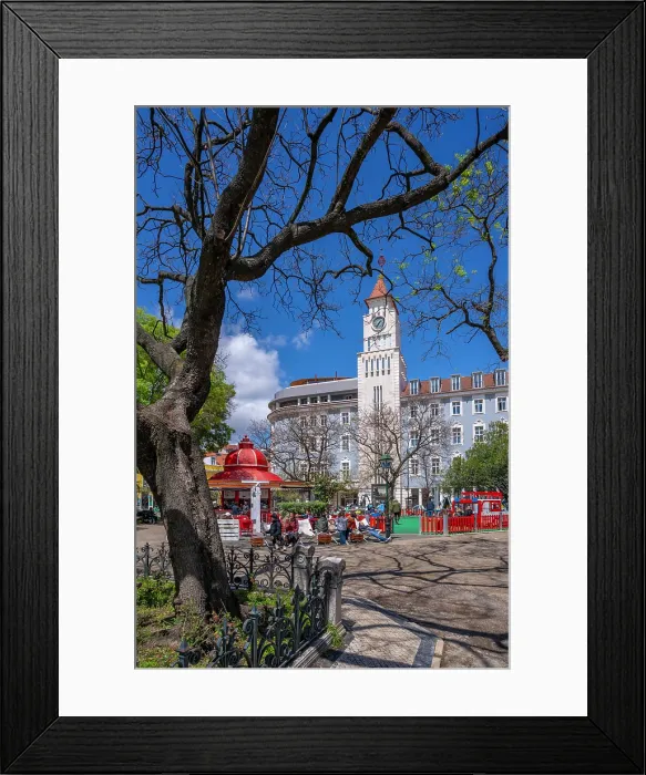 Framed Print : View of market stalls in Jardim Dom Luis Gardens on a sunny day, Lisbon, Portugal, Europe Framed Print : View of market stalls in Jardim Dom Luis Gardens on a sunny day, Lisbon, Portugal, Europe