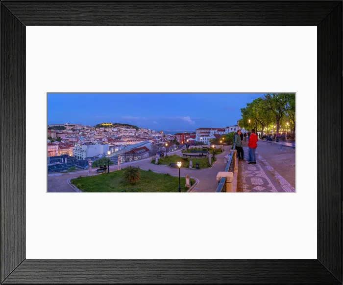 Framed Print : View of Lisbon from Miradouro de Sao Pedro de Alcantara at dusk, Lisbon, Portugal, Europe Framed Print : View of Lisbon from Miradouro de Sao Pedro de Alcantara at dusk, Lisbon, Portugal, Europe