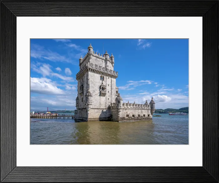 Framed Print : View of Belém Tower (Torre de Belém) on a sunny day, Lisbon, Portugal, Europe Framed Print : View of Belém Tower (Torre de Belém) on a sunny day, Lisbon, Portugal, Europe