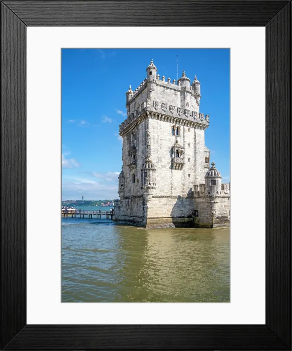 Framed Print : View of Belém Tower (Torre de Belém) on a sunny day, Lisbon, Portugal, Europe Framed Print : View of Belém Tower (Torre de Belém) on a sunny day, Lisbon, Portugal, Europe