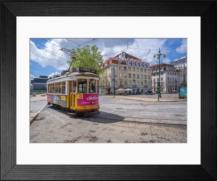 Framed Print : View of a vintage tram in PC Duque da Terceira on a sunny day, Lisbon, Portugal, Europe Framed Print : View of a vintage tram in PC Duque da Terceira on a sunny day, Lisbon, Portugal, Europe