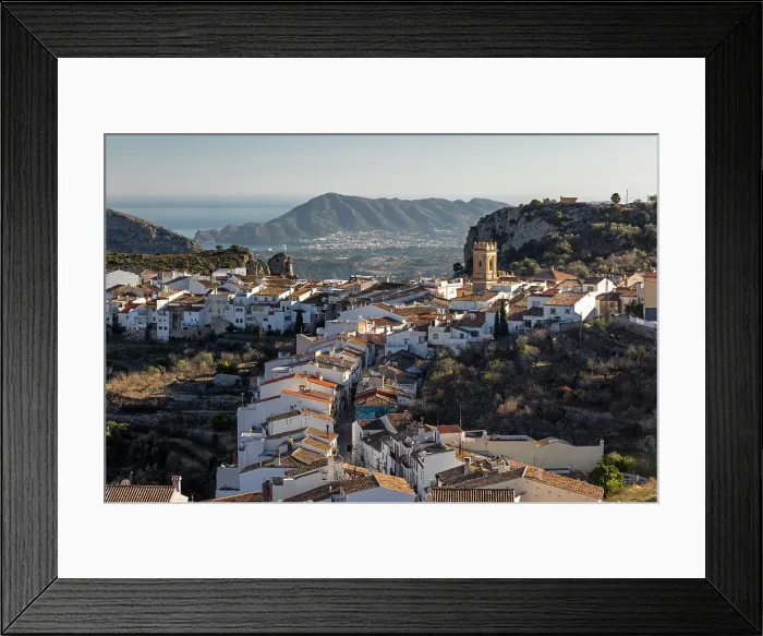 Framed Print : View over village of Tarbena with views to the coast, Tarbena, Alicante Province, Valencia, Spain, Europe Framed Print : View over village of Tarbena with views to the coast, Tarbena, Alicante Province, Valencia, Spain, Europe