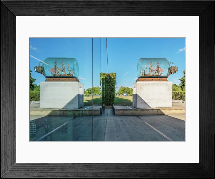 Framed Print : Nelson's Ship in a Bottle sculpture at National Maritime Museum, Greenwich, London, England Framed Print : Nelson's Ship in a Bottle sculpture at National Maritime Museum, Greenwich, London, England