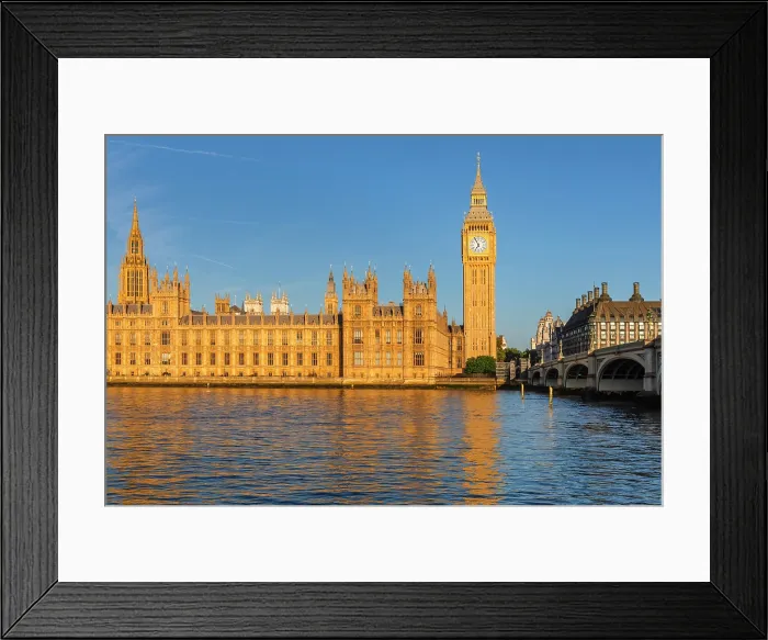 Framed Print : Houses of Parliament with Big Ben and Westminster Bridge, London, England Framed Print : Houses of Parliament with Big Ben and Westminster Bridge, London, England