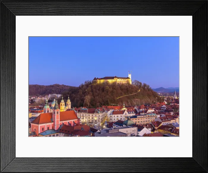 Framed Print : Dusk View of Ljubljana, Ljubljana, Slovenia, Eastern Europe Framed Print : Dusk View of Ljubljana, Ljubljana, Slovenia, Eastern Europe