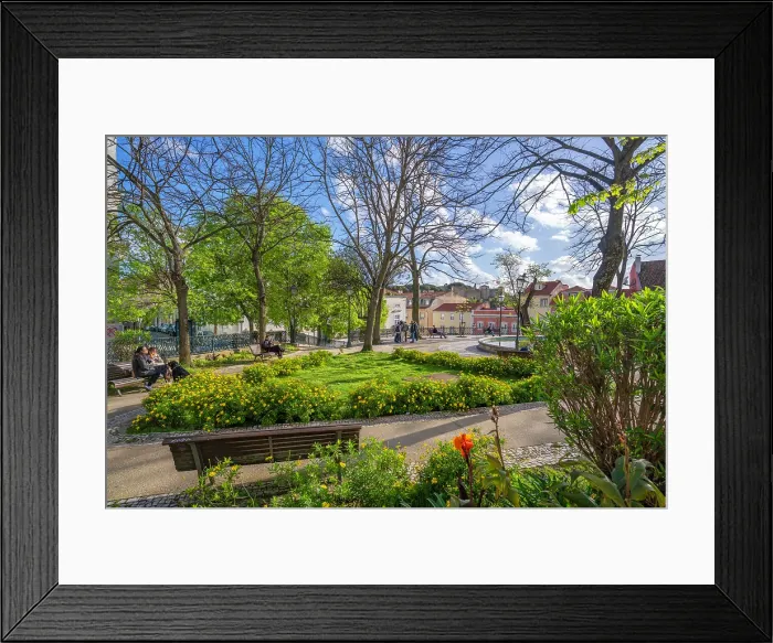 Framed Print : View of Augusto Gil Garden on a sunny day in the Alfama District, Lisbon, Portugal, Europe Framed Print : View of Augusto Gil Garden on a sunny day in the Alfama District, Lisbon, Portugal, Europe