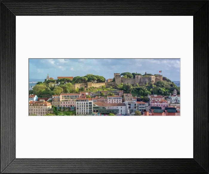 Framed Print : Panoramic view of Lisbon Castle from Miradouro da Senhora do Monte scenic point on a sunny day in the Alfama District, Lisbon, Portugal, Europe Framed Print : Panoramic view of Lisbon Castle from Miradouro da Senhora do Monte scenic point on a sunny day in the Alfama District, Lisbon, Portugal, Europe