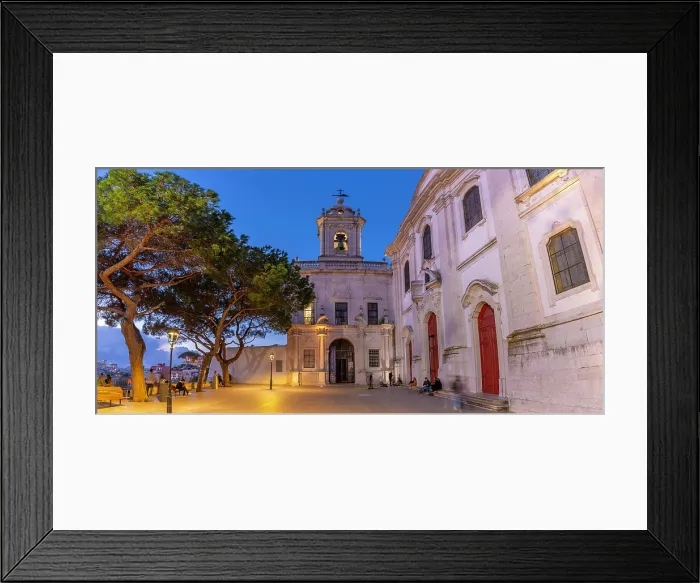 Framed Print : View of Church of Our Lady of Grace at dusk in the Alfama District, Lisbon, Portugal, Europe Framed Print : View of Church of Our Lady of Grace at dusk in the Alfama District, Lisbon, Portugal, Europe