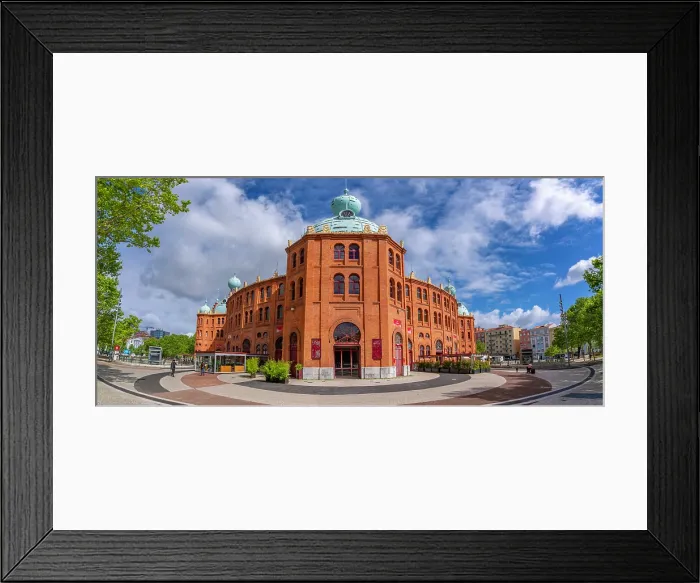 Framed Print : View of Campo Pequeno Shopping Mall exterior on a sunny day, Lisbon, Portugal, Europe Framed Print : View of Campo Pequeno Shopping Mall exterior on a sunny day, Lisbon, Portugal, Europe