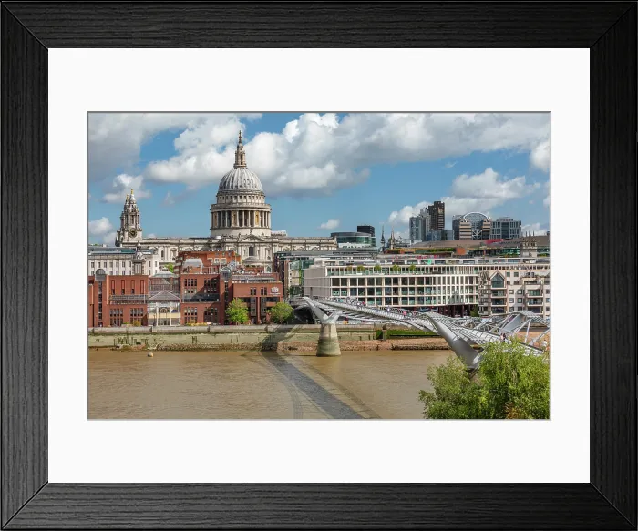 Framed Print : Millenium Bridge and St Paul's Cathedral, London, England Framed Print : Millenium Bridge and St Paul's Cathedral, London, England
