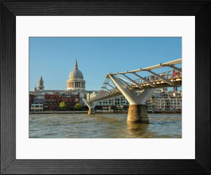 Framed Print : Millenium Bridge and St Paul's Cathedral, London, England Framed Print : Millenium Bridge and St Paul's Cathedral, London, England