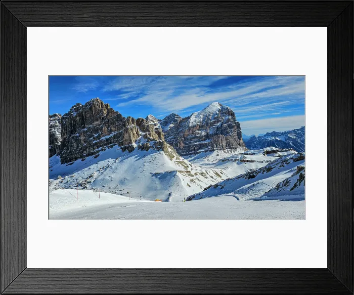 Framed Print : Lagazuoi mountain ski slope, Dolomites, Italy Framed Print : Lagazuoi mountain ski slope, Dolomites, Italy