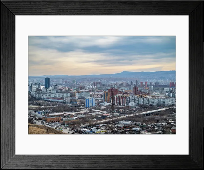 Framed Print : Overlook over Krasnoyarsk, Siberia, Russia Framed Print : Overlook over Krasnoyarsk, Siberia, Russia