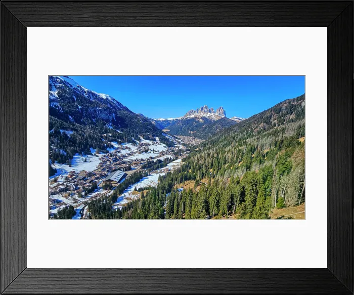 Framed Print : Sassolongo or Langkofelscharte overlooking Canazei, UNESCO, Dolomites, Italy Framed Print : Sassolongo or Langkofelscharte overlooking Canazei, UNESCO, Dolomites, Italy
