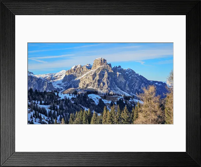 Framed Print : Overlook over the snowy mountains around Corvara, Alta Badia, Dolomites, Italy Framed Print : Overlook over the snowy mountains around Corvara, Alta Badia, Dolomites, Italy