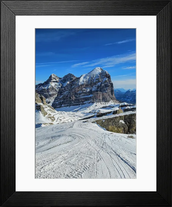 Framed Print : Lagazuoi mountain ski slope, Dolomites, Italy Framed Print : Lagazuoi mountain ski slope, Dolomites, Italy