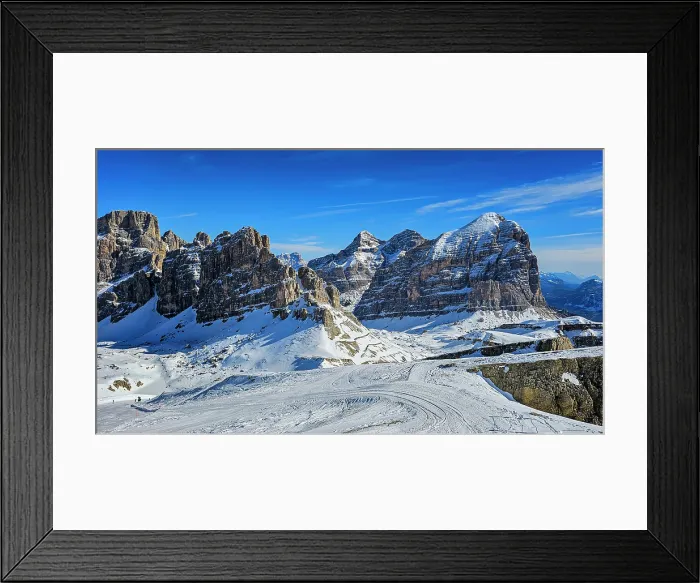 Framed Print : Lagazuoi mountain ski slope, Dolomites, Italy Framed Print : Lagazuoi mountain ski slope, Dolomites, Italy