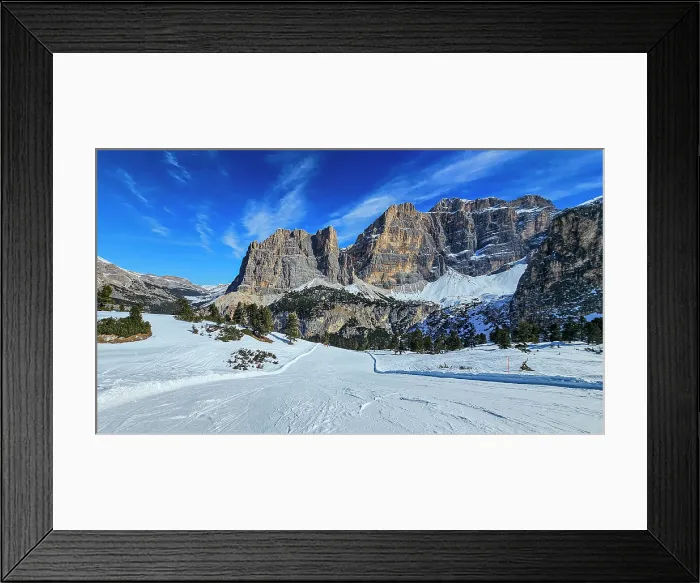 Framed Print : Lagazuoi mountain ski slope, Dolomites, Italy Framed Print : Lagazuoi mountain ski slope, Dolomites, Italy