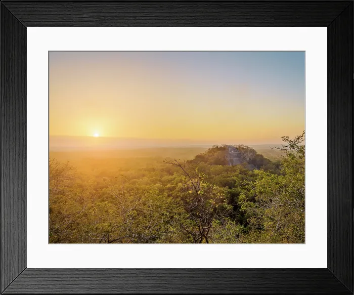 Framed Print : View towards Structure I at sunrise, Calakmul Archaeological Site, Campeche State, Mexico Framed Print : View towards Structure I at sunrise, Calakmul Archaeological Site, Campeche State, Mexico