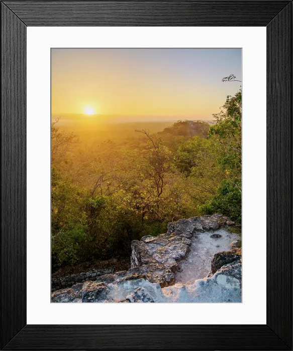 Framed Print : View towards Structure I at sunrise, Calakmul Archaeological Site, Campeche State, Mexico Framed Print : View towards Structure I at sunrise, Calakmul Archaeological Site, Campeche State, Mexico