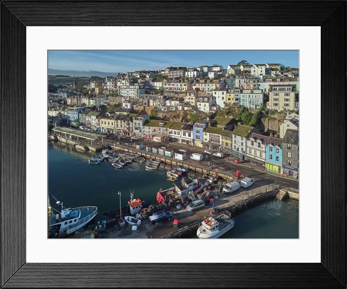 Framed Print : The inner harbour at Brixham, one of Britain's busiest fishing harbours, in Torbay, Devon, Great Britain Framed Print : The inner harbour at Brixham, one of Britain's busiest fishing harbours, in Torbay, Devon, Great Britain