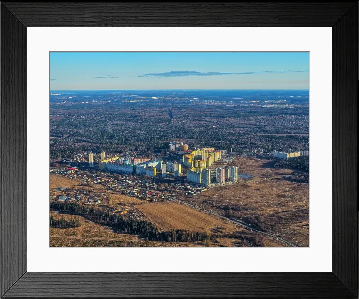 Framed Print : Aerial of the satellitte cities of Moscow, Russia Framed Print : Aerial of the satellitte cities of Moscow, Russia