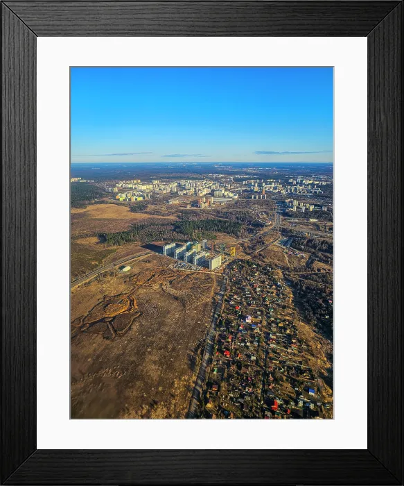 Framed Print : Aerial of the satellitte cities of Moscow, Russia Framed Print : Aerial of the satellitte cities of Moscow, Russia