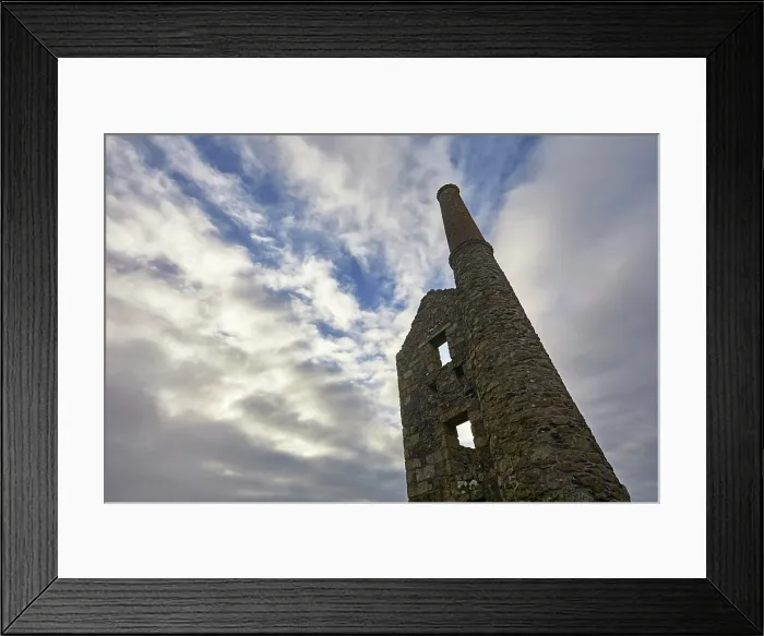 Framed Print : The ruined engine house of Carn Galver tin mine against the afternoon light, near Pendeen, Cornwall, Great Britain Framed Print : The ruined engine house of Carn Galver tin mine against the afternoon light, near Pendeen, Cornwall, Great Britain