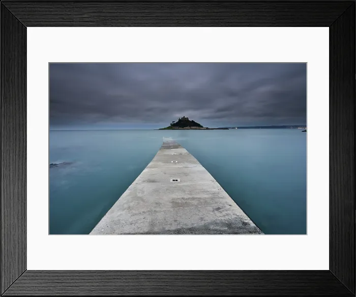 Framed Print : St Michael's Mount at dawn, seen from the boat landing at Marazion, near Penzance, Cornwall, Great Britain