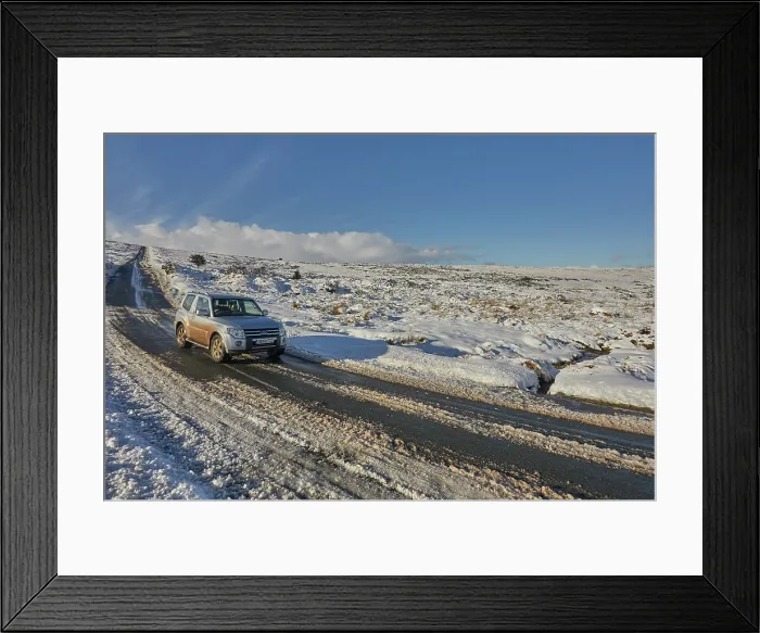 Framed Print : The B3212, one of the main roads across Dartmoor, in winter snow, near Moretonhampstead, Dartmoor National Park, Devon, Great Britain Framed Print : The B3212, one of the main roads across Dartmoor, in winter snow, near Moretonhampstead, Dartmoor National Park, Devon, Great Britain