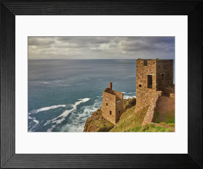 Framed Print : The cliffshide ruins of the engine house of Botallack tin mine, on the Atlantic coast near St Just, Cornwall, Great Britain Framed Print : The cliffshide ruins of the engine house of Botallack tin mine, on the Atlantic coast near St Just, Cornwall, Great Britain