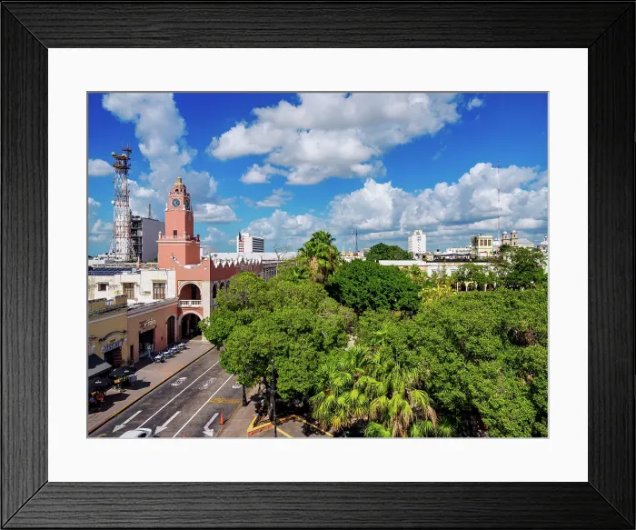Framed Print : City Hall, elevated view, Plaza Grande, Merida, Yucatan State, Mexico Framed Print : City Hall, elevated view, Plaza Grande, Merida, Yucatan State, Mexico