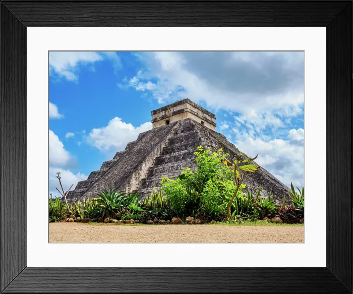 Framed Print : El Castillo or Temple of Kukulcan, low angle view, Chichen Itza, Yucatan State, Mexico