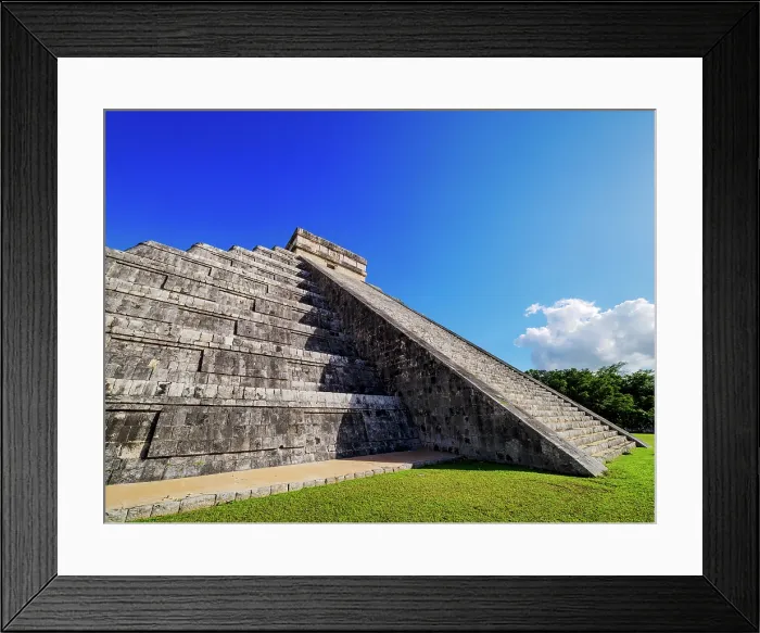 Framed Print : El Castillo or Temple of Kukulcan, low angle view, Chichen Itza, Yucatan State, Mexico Framed Print : El Castillo or Temple of Kukulcan, low angle view, Chichen Itza, Yucatan State, Mexico