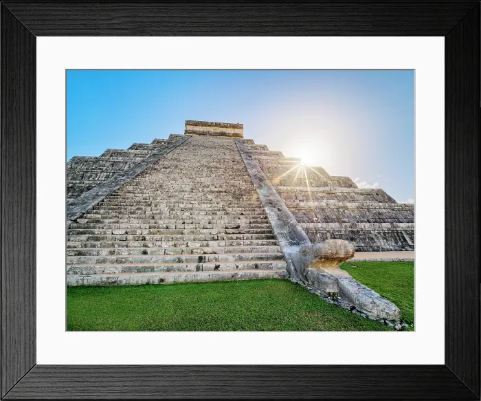 Framed Print : El Castillo or Temple of Kukulcan, low angle view, Chichen Itza, Yucatan State, Mexico Framed Print : El Castillo or Temple of Kukulcan, low angle view, Chichen Itza, Yucatan State, Mexico