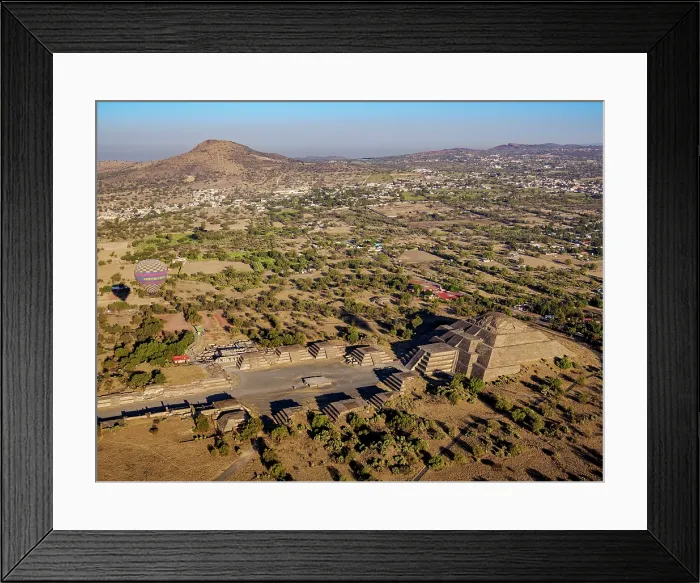 Framed Print : Avenue of the Dead and Pyramid of the Moon at sunrise, aerial view, Teotihuacan, Mexico State, Mexico Framed Print : Avenue of the Dead and Pyramid of the Moon at sunrise, aerial view, Teotihuacan, Mexico State, Mexico