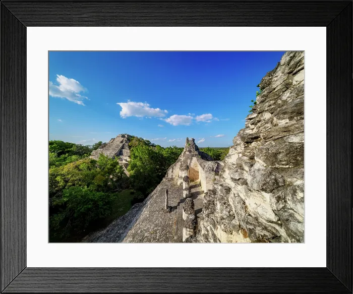 Framed Print : View over Structure VIII towards Structure IX, Becan Archaeological Site, Campeche State, Mexico Framed Print : View over Structure VIII towards Structure IX, Becan Archaeological Site, Campeche State, Mexico
