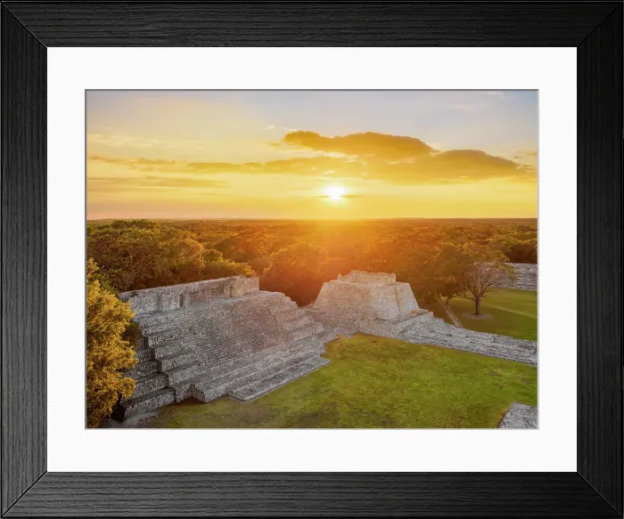 Framed Print : Great Acropolis at sunset, elevated view, Edzna Archaeological Site, Campeche State, Mexico Framed Print : Great Acropolis at sunset, elevated view, Edzna Archaeological Site, Campeche State, Mexico