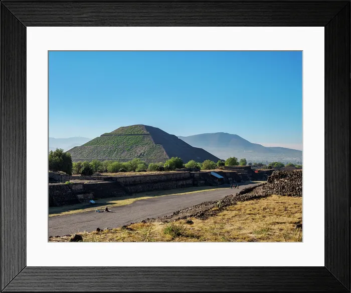 Framed Print : View over the Avenue of the Dead towards the Pyramid of the Sun, Teotihuacan, Mexico State, Mexico