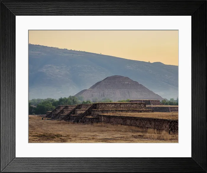 Framed Print : View towards the Pyramid of the Sun at dawn, Teotihuacan, Mexico State, Mexico Framed Print : View towards the Pyramid of the Sun at dawn, Teotihuacan, Mexico State, Mexico