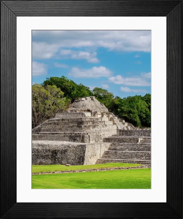 Framed Print : View over Main Plaza towards Great Acropolis, Edzna Archaeological Site, Campeche State, Mexico Framed Print : View over Main Plaza towards Great Acropolis, Edzna Archaeological Site, Campeche State, Mexico