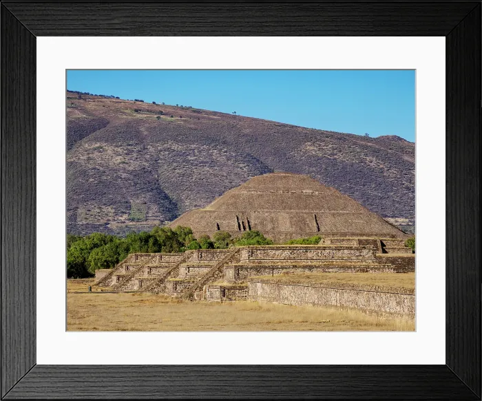 Framed Print : View towards the Pyramid of the Sun, Teotihuacan, Mexico State, Mexico