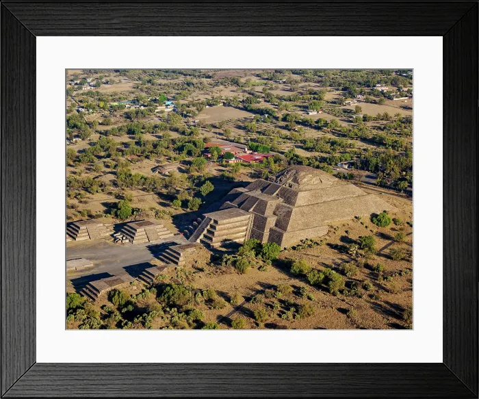 Framed Print : Pyramid of the Moon at sunrise, aerial view, Teotihuacan, Mexico State, Mexico Framed Print : Pyramid of the Moon at sunrise, aerial view, Teotihuacan, Mexico State, Mexico