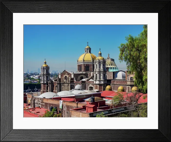 Framed Print : Old Basilica of Guadalupe, elevated view, Villa de Guadalupe, Mexico City, Mexico