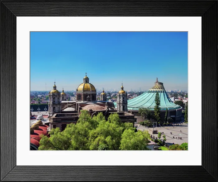 Framed Print : Old and New Basilicas of Guadalupe, elevated view, Villa de Guadalupe, Mexico City, Mexico Framed Print : Old and New Basilicas of Guadalupe, elevated view, Villa de Guadalupe, Mexico City, Mexico