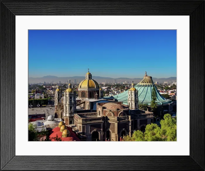 Framed Print : Old and New Basilicas of Guadalupe, elevated view, Villa de Guadalupe, Mexico City, Mexico Framed Print : Old and New Basilicas of Guadalupe, elevated view, Villa de Guadalupe, Mexico City, Mexico