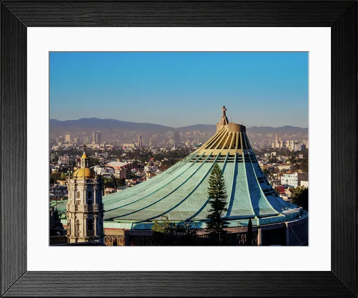 Framed Print : New Basilica of Guadalupe, elevated view, Villa de Guadalupe, Mexico City, Mexico Framed Print : New Basilica of Guadalupe, elevated view, Villa de Guadalupe, Mexico City, Mexico