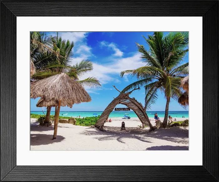 Framed Print : Pancho Villa seafood restaurant entrance, Paradise Beach, Tulum, Quintana Roo State, Mexico Framed Print : Pancho Villa seafood restaurant entrance, Paradise Beach, Tulum, Quintana Roo State, Mexico