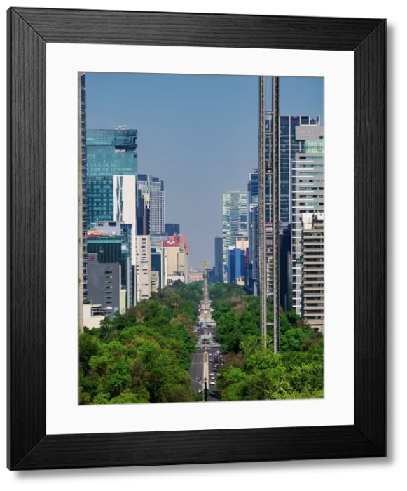 Framed Print : Paseo de la Reforma seen from Chapultepec Castle, elevated view, Mexico City, Mexico Framed Print : Paseo de la Reforma seen from Chapultepec Castle, elevated view, Mexico City, Mexico