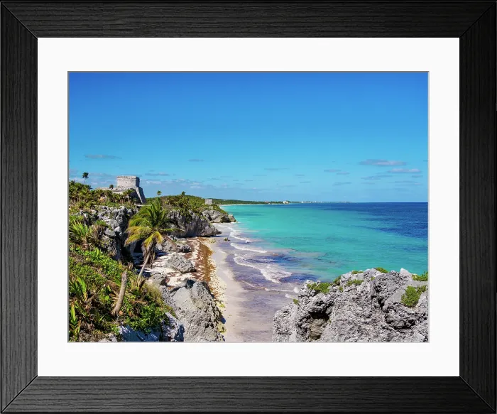 Framed Print : View towards El Castillo and Temple of the God of Wind, Tulum Archeological Site, Quintana Roo State, Mexico Framed Print : View towards El Castillo and Temple of the God of Wind, Tulum Archeological Site, Quintana Roo State, Mexico